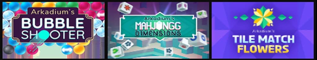 Visually dominant games: Bubble Shooter, Mahjongg Dimensions, and Tile Match Flowers